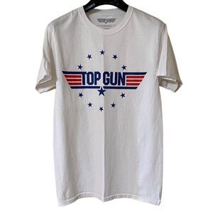 Top Gun Men’s White Classic Logo Graphic Shirt Sz S
